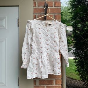 Cute white top with orange accents